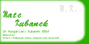 mate kubanek business card