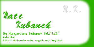 mate kubanek business card